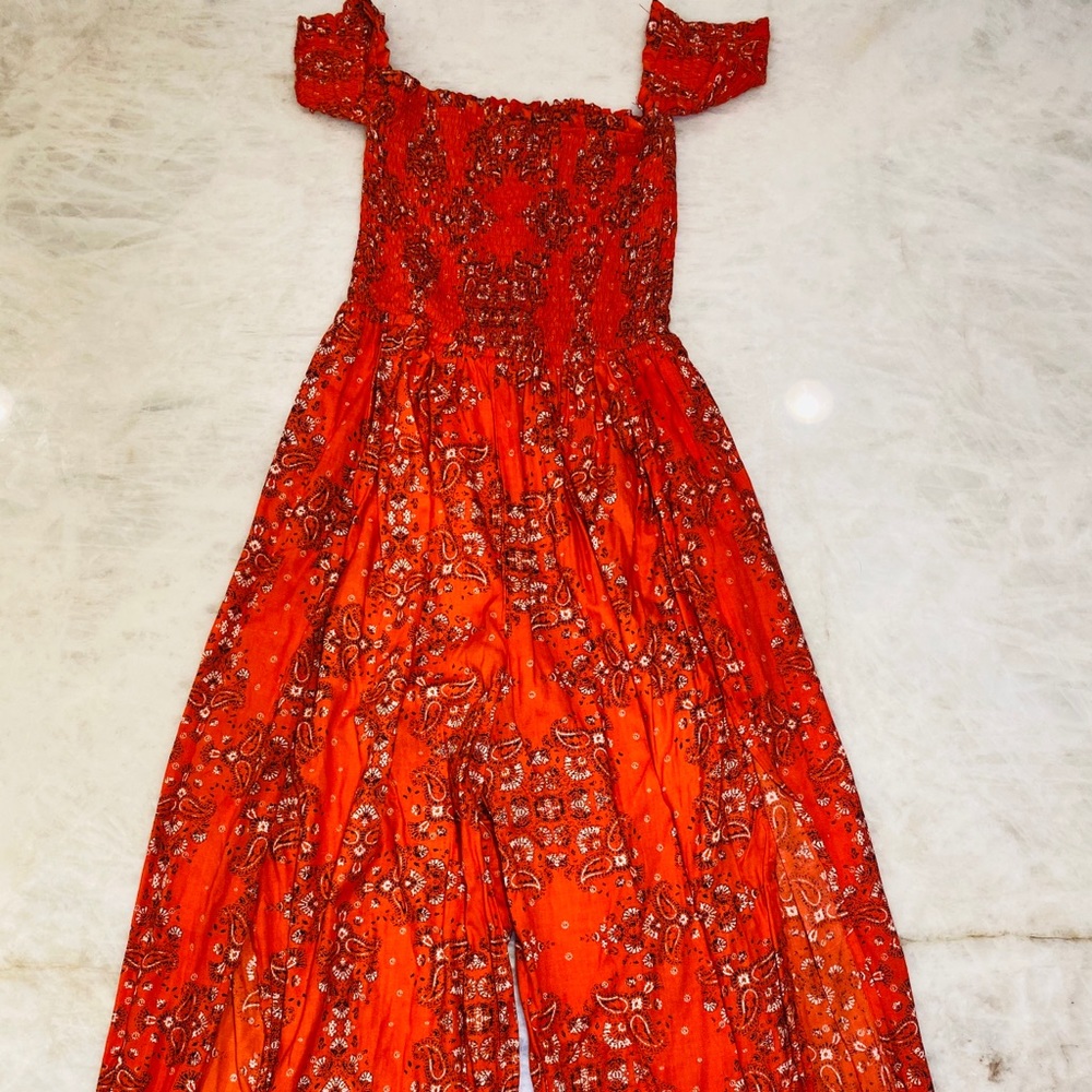 Rebellion Red Bandana Off the Shoulder Romper